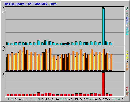 Daily usage for February 2025